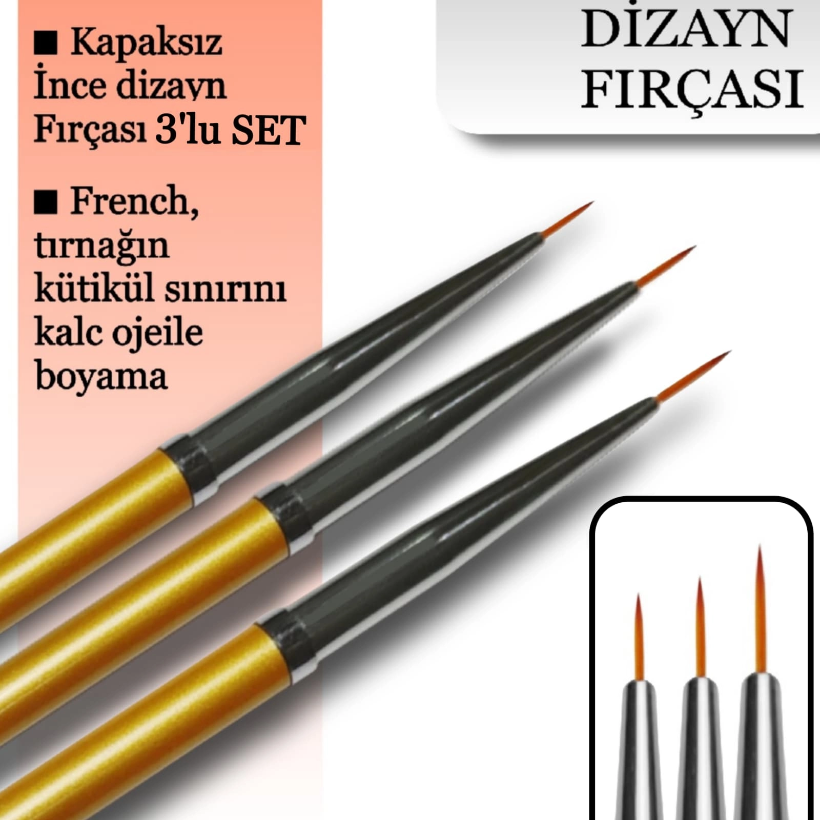 İNCE KAPAKSIZ DİZAYN / JEL FIRÇASI LİNER 3LÜ SET