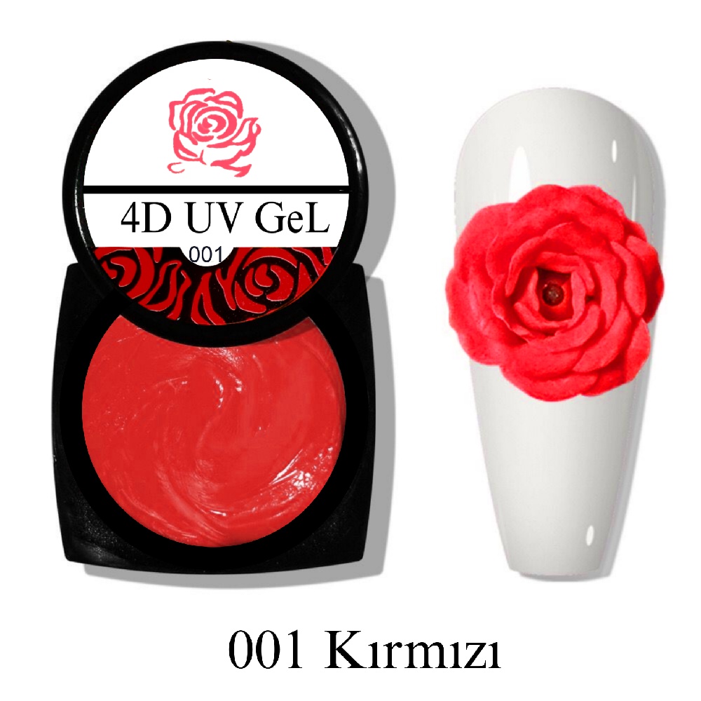 HARD%20DİZAYN%20HAMUR%20UV%204D%20JEL%20KIRMIZI%20NO:001