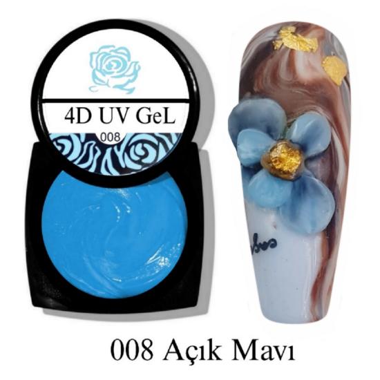 HARD DİZAYN HAMUR UV 4D JEL AÇIK MAVİ NO:008