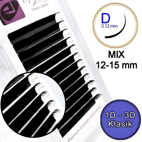 D KIVRIM İPEK KİRPİK 0,12 mm (KLASİK) 12-15 mm mix 