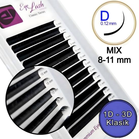 D KIVRIM İPEK KİRPİK 0,12mm (KLASİK) 8-11 mm mix