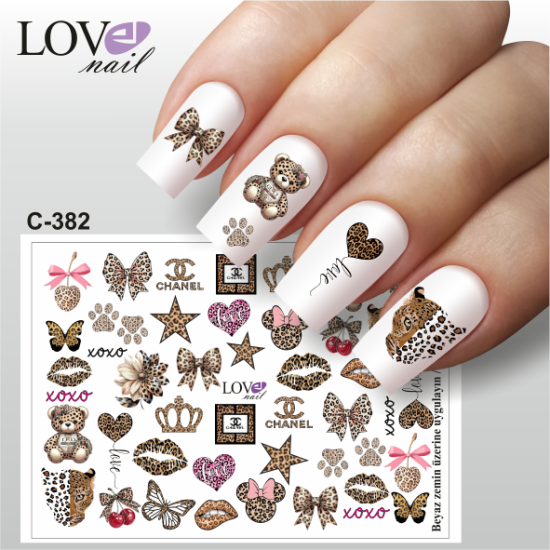 LEOPAR DESENLİ TIRNAK SÜSLEME STİCKERI