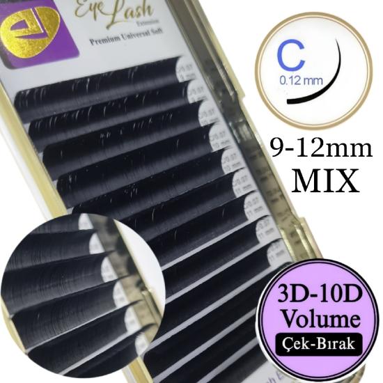 C KIVRIM KİRPİK 0,07mm (ÇEK BIRAK) 9 - 12 mm mix 
