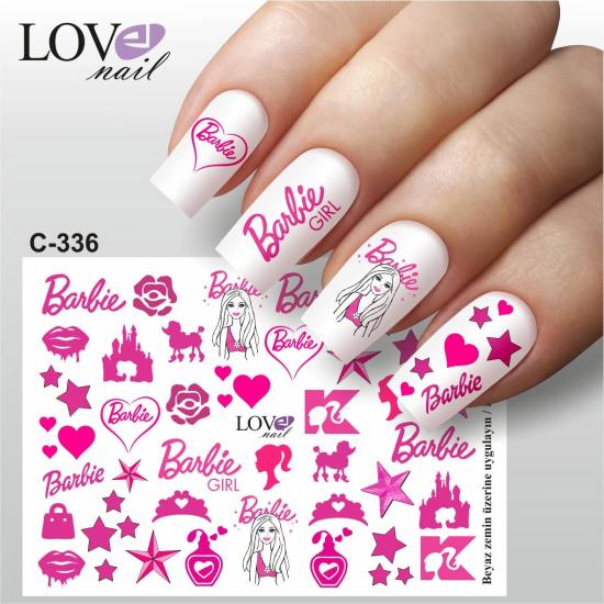 BARBİE DESENLİ TIRNAK SÜSLEME STİCKERI