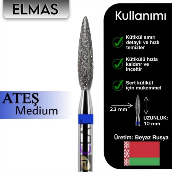 Törpü Ucu Freze Tırnak Makine - Ateş 2,3mm(maviI)