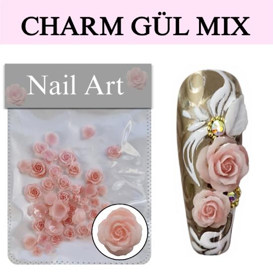 CHARM GÜL 3D OYUNCAK SÜSÜ NO:02 NUDE PEMBE