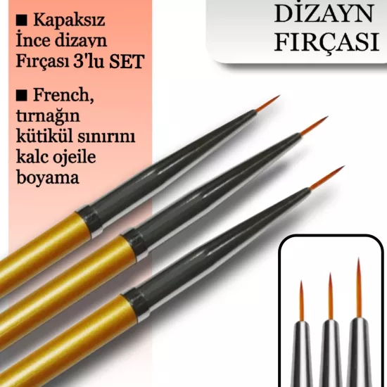 İNCE KAPAKLI DİZAYN / JEL FIRÇASI 3LÜ SET