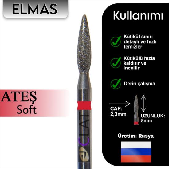 FREZE MAKİNE TÖRPÜ UCU ATEŞ 2,3 mm (KESKİN KIRMIZI)