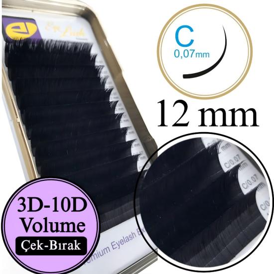 C KIVRIM İPEK KİRPİK 0,07mm (ÇEK BIRAK) 12 mm SİYAH