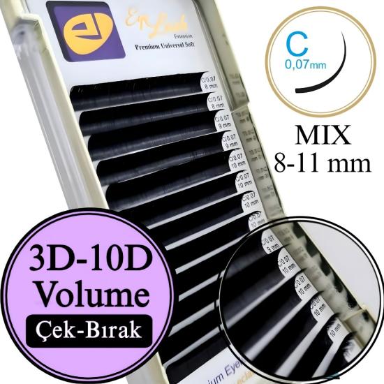 C KIVRIM KİRPİK 0,07mm (ÇEK BIRAK) 8 - 11 mm mix 