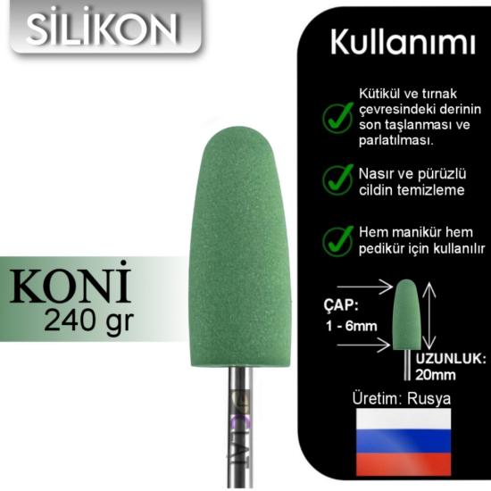 FREZE MAKİNE TÖRPÜ UCU SİLİKON YEŞİL (240grit)
