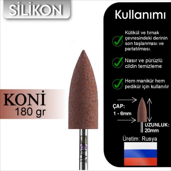 FREZE MAKİNE TÖRPÜ UCU SİLİKON TURUNCU (180 grit)