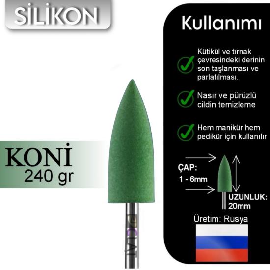 FREZE MAKİNE TÖRPÜ UCU SİLİKON YEŞİL (240grit)