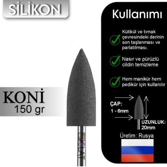 FREZE MAKİNE TÖRPÜ UCU SİLİKON GRİ (150 grit)