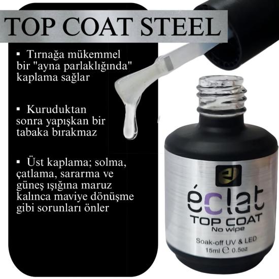 TOP COAT STEEL 15 ml (Üst Parlatıcı Oje )