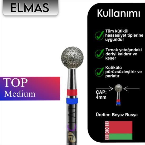 FREZE MAKİNE TÖRPÜ UCU TOP 5 mm (KIRMIZI-MAVİ)