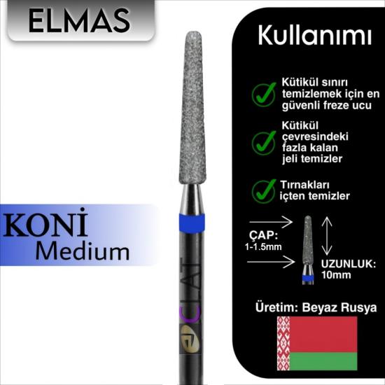 FREZE MAKİNE TÖRPÜ UCU KONİ (ELMAS MAVİ)