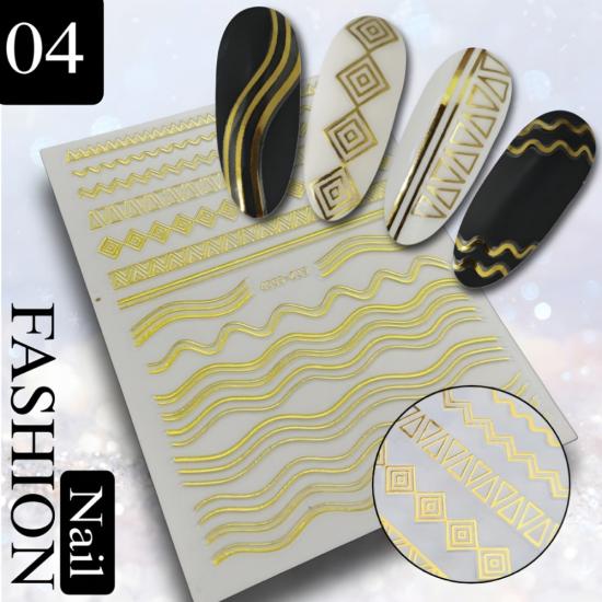 Altın Şerit Yapışkan Sticker NO: 02