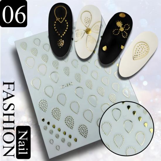 Altın Desenli Yapışkan Sticker NO: 06(850)