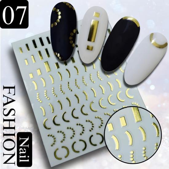 Altın Desenli Yapışkan Sticker NO: 07 (859)