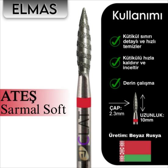 FREZE MAKİNE TÖRPÜ UCU SARMAL ATEŞ 2,3 mm (KIRMIZI)