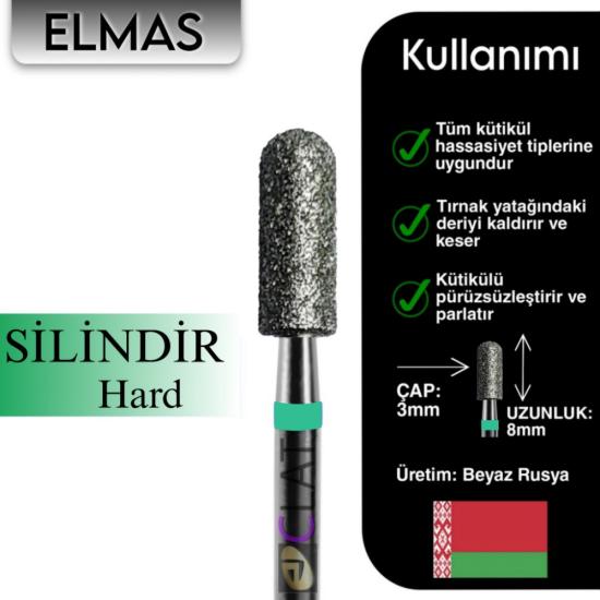 FREZE MAKİNE TÖRPÜ UCU SİLİNDİR 3 mm (YEŞİL)