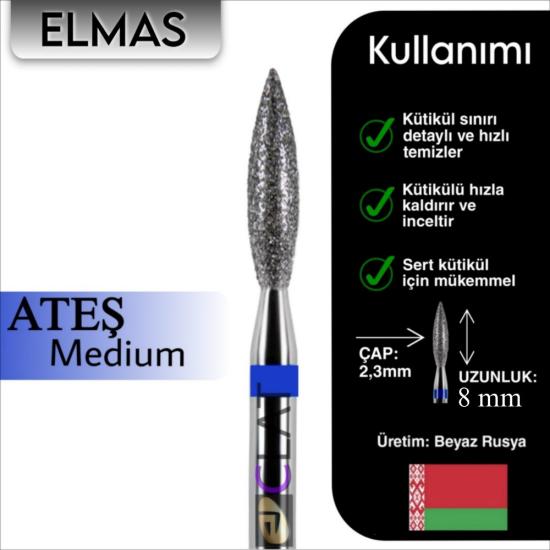 Törpü Ucu Freze Tırnak Makine - Ateş 2,3mm(maviI)