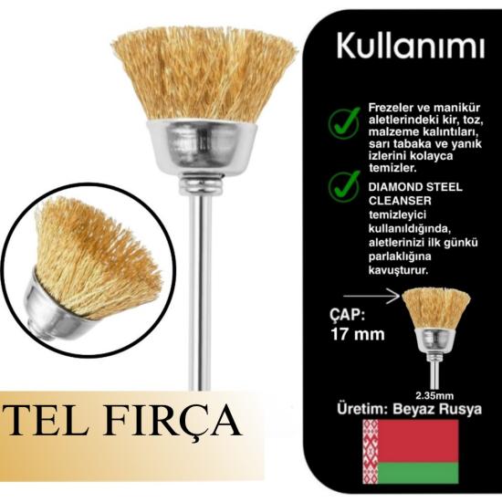 Tel Freze Ucu Freze Başlığı Temizleme Fırçası 