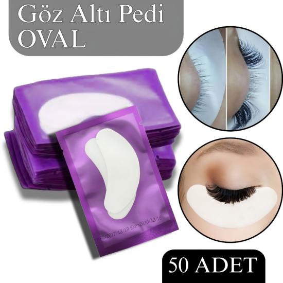 İpek Kirpik Göz Altı Pedi 50 adet (OVAL ŞEKLİ MOR)