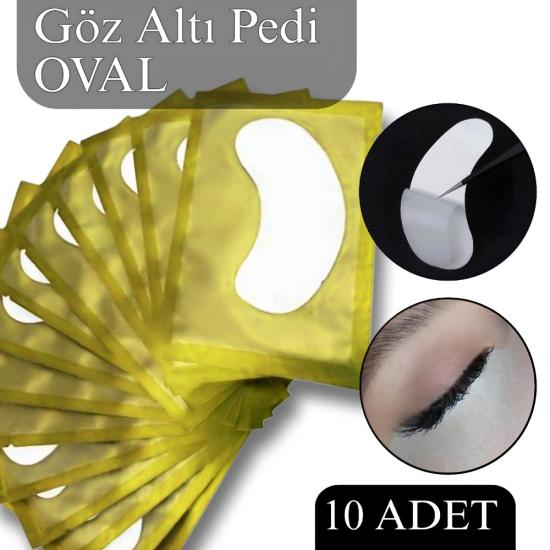 İpek Kirpik Göz Altı Pedi 10 adet (OVAL ŞEKLİ ALTIN)