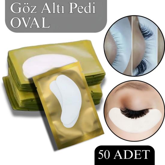 İpek Kirpik Göz Altı Pedi 50 adet (OVAL ŞEKLİ ALTIN)