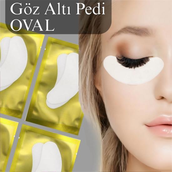 İpek Kirpik Göz Altı Pedi 1 adet (OVAL ŞEKLİ ALTIN)