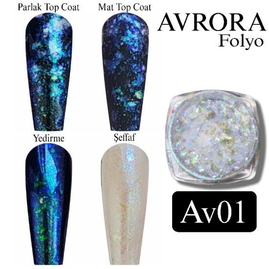 AVRORA İnci holografik Tırnak Folyo  