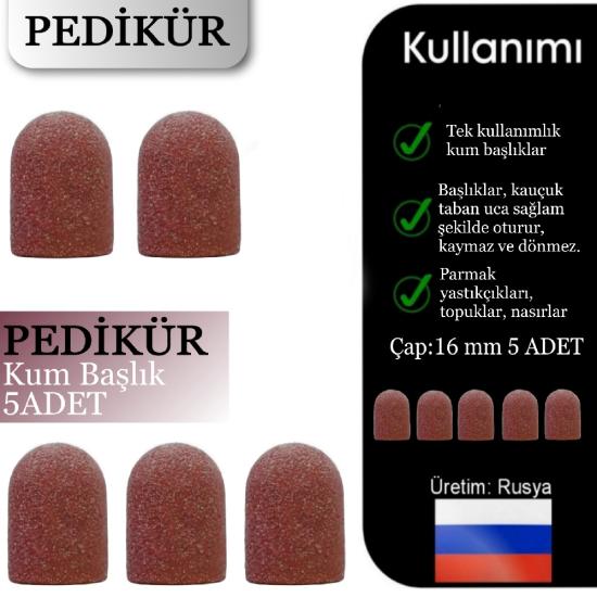 PEDİKÜR FREZE TÖRPÜ UCU YEDEK 5 ADET (16 mm)