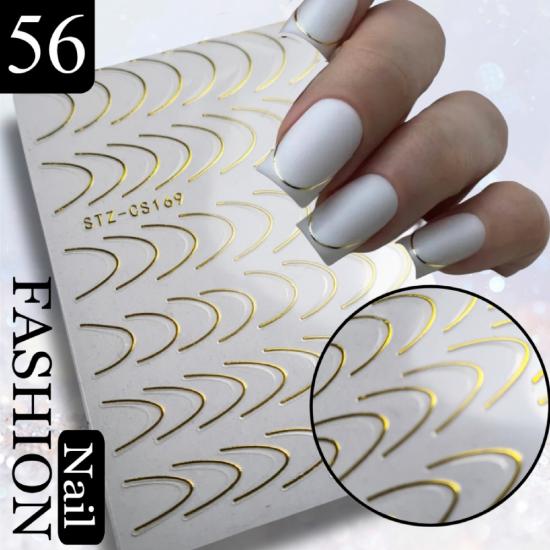 YAPIŞKANLI TIRNAK STİCKER NO: 56 YALDIZLI FRENCH ŞERİT ALTIN