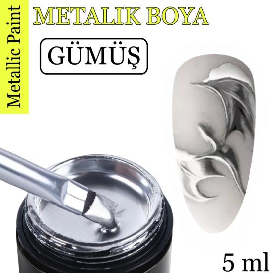 METAL SILVER PAINT GEL (GÜMÜŞ ÇİZİM JEL BOYASI) 5 gr