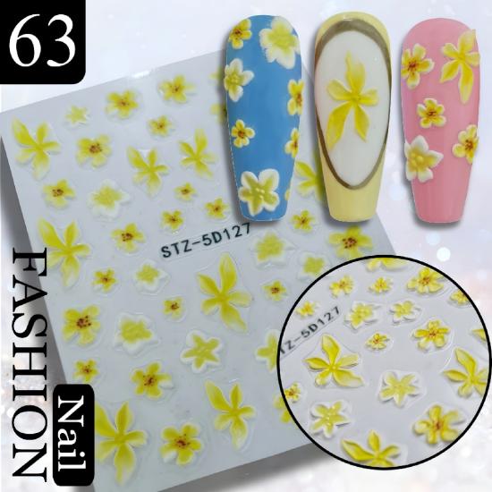 3D YAPIŞKANLI STİCKER NO: 63 SARI ÇİÇEK