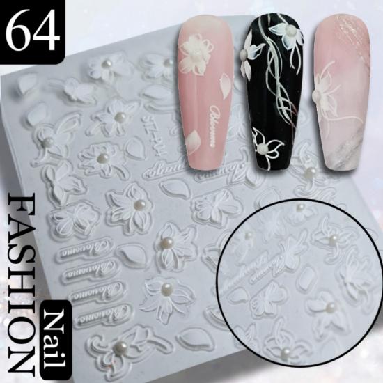3D YAPIŞKANLI STİCKER NO: 64 BEYAZ ÇİÇEK