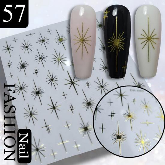 YAPIŞKANLI TIRNAK STİCKER NO:57 YILDIZ GOLD