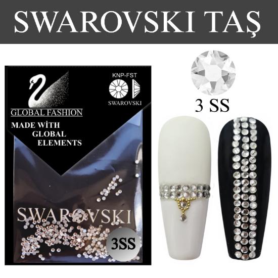 3 SS SWAROVSKİ TIRNAK TAŞI ŞEFFAF