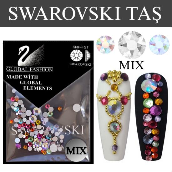 15 SS–3 SS MIX KARIŞIK RENK SWAROVSKI  TIRNAK TAŞI