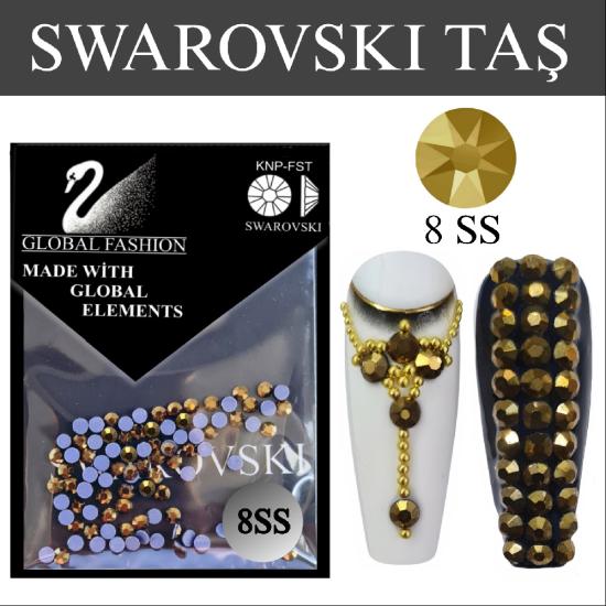 8 SS MIX METAL ALTIN RENK SWAROVSKI TAŞ