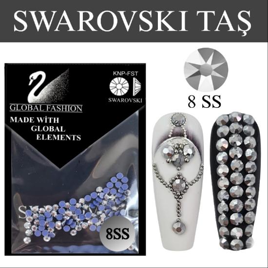 8 SS MIX METAL GÜMÜŞ RENK SWAROVSKI TAŞ