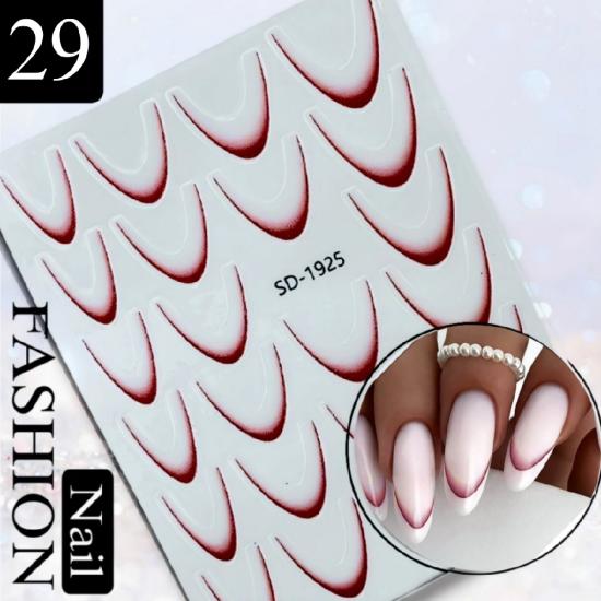 YAPIŞKANLI TIRNAK STİCKER NO:29 (OMBRE FRENCH BORDO)
