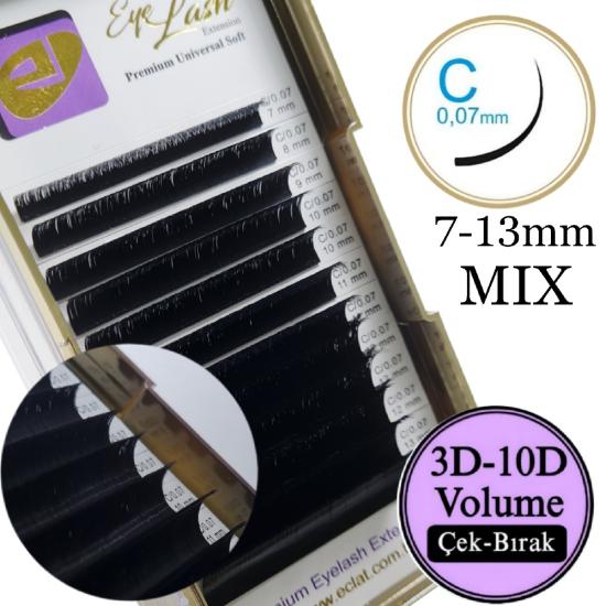 C KIVRIM  KİRPİK 0,07 mm (ÇEK BIRAK) 7 - 13 mm mix 