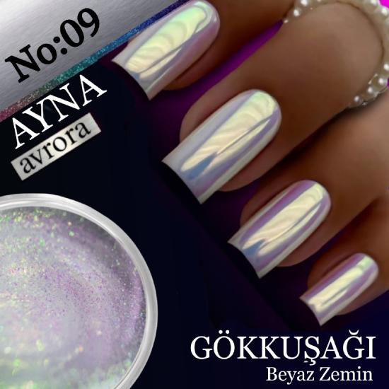 Tırnak Ayna Krom Gökkuşağı Tozu No:09