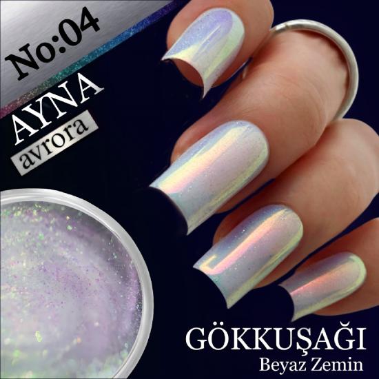 Tırnak Krom Aynalı Gökkuşağı Tozu No:04 