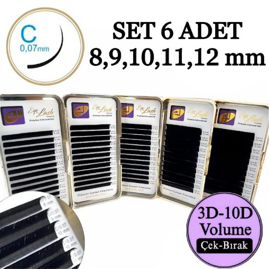 C KIVRIM KİRPİK 0,07 mm (ÇEK BIRAK) 6 kutu set