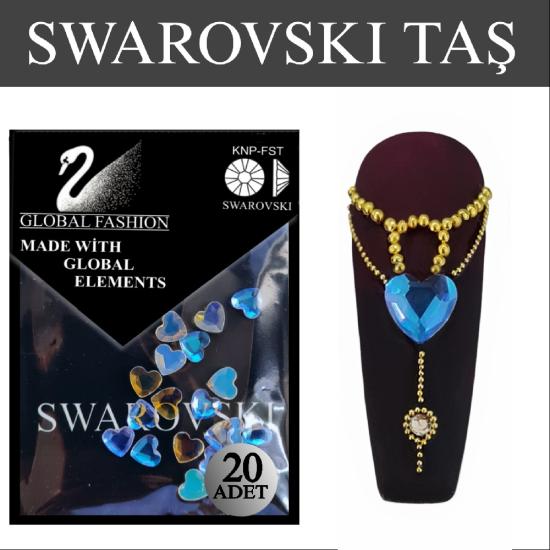 SWAROVSKİ TIRNAK TAŞI KALP YANAR-DÖNER MİX 