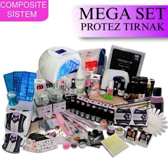 PROTEZ TIRNAK COMPOSİTE(KATI JEL)  MEGA  SET